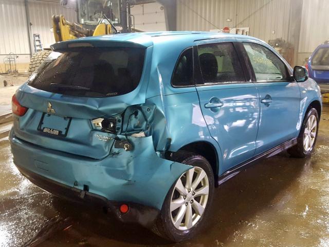 4A4AR3AU9EE030274 - 2014 MITSUBISHI OUTLANDER BLUE photo 4