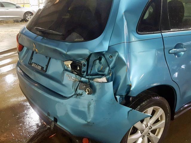 4A4AR3AU9EE030274 - 2014 MITSUBISHI OUTLANDER BLUE photo 9