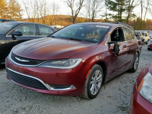 1C3CCCABXFN533284 - 2015 CHRYSLER 200 LIMITE RED photo 2