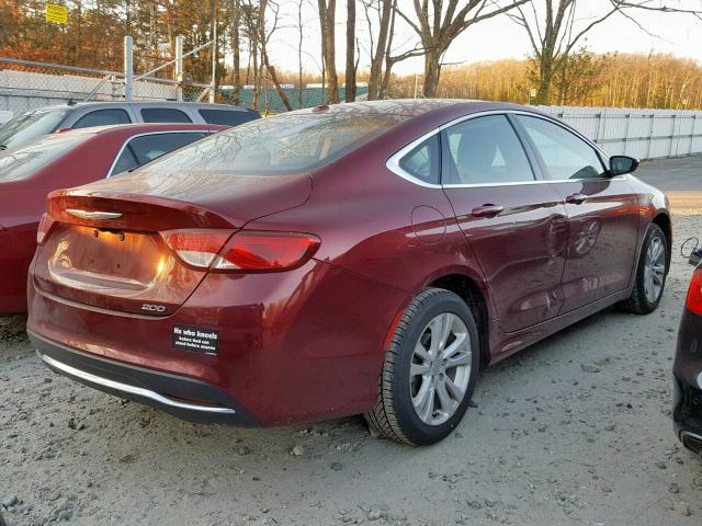 1C3CCCABXFN533284 - 2015 CHRYSLER 200 LIMITE RED photo 4