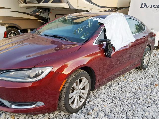 1C3CCCABXFN533284 - 2015 CHRYSLER 200 LIMITE RED photo 9