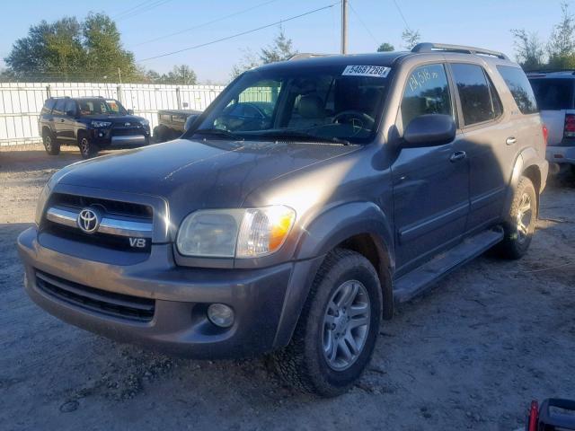 5TDZT38A86S266322 - 2006 TOYOTA SEQUOIA LI GRAY photo 2