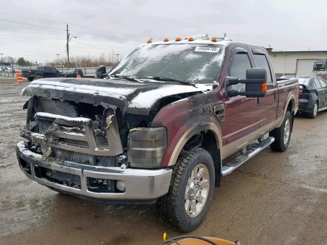 1FTSW31R98EA60430 - 2008 FORD F350 SRW S RED photo 2