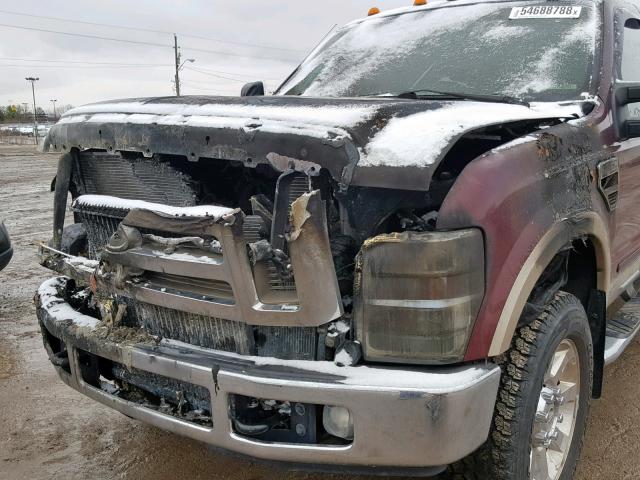1FTSW31R98EA60430 - 2008 FORD F350 SRW S RED photo 9