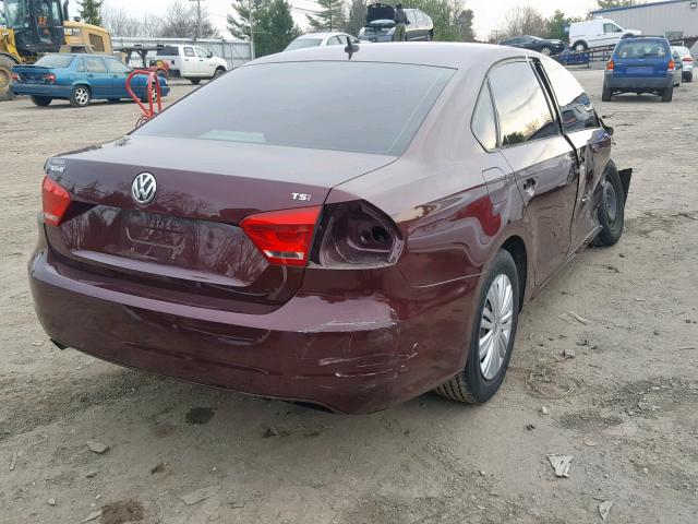 1VWAT7A31EC090145 - 2014 VOLKSWAGEN PASSAT S BURGUNDY photo 4