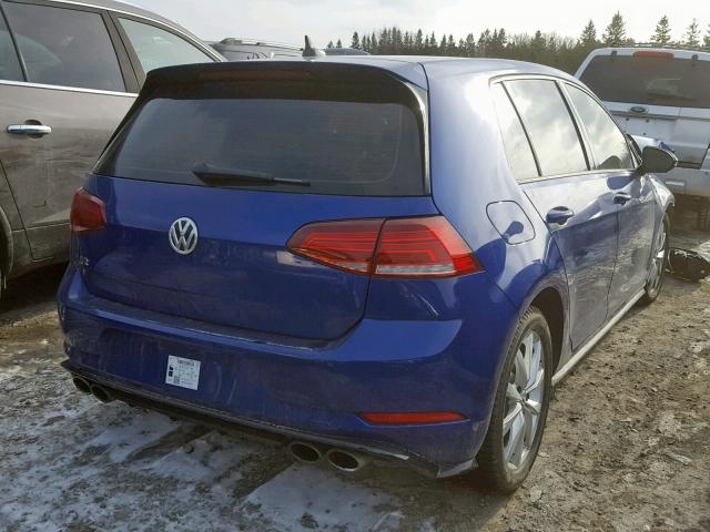 WVWVF7AU7JW214383 - 2018 VOLKSWAGEN GOLF R BLUE photo 4