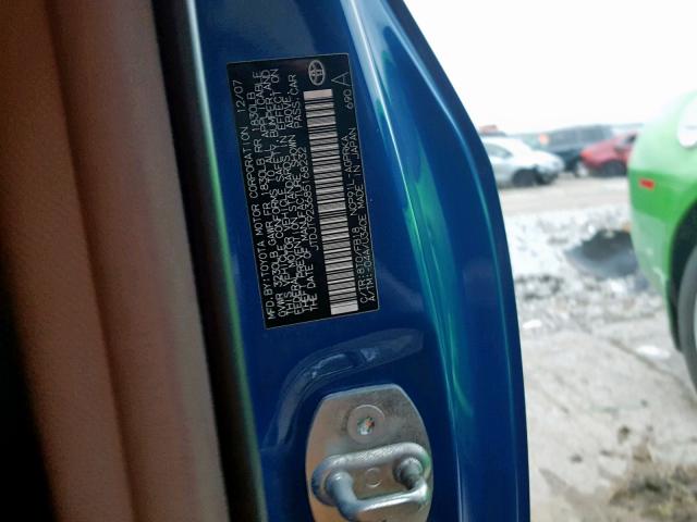 JTDJT923685168232 - 2008 TOYOTA YARIS BLUE photo 10