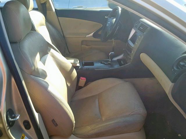 JTHBE262765006547 - 2006 LEXUS IS 350 GOLD photo 5