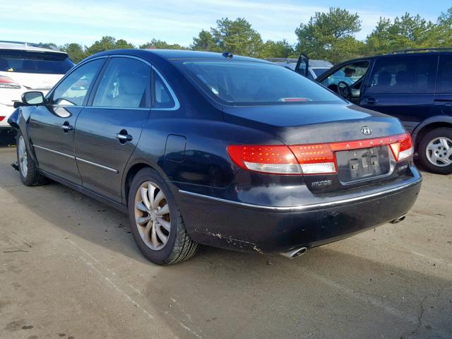 KMHFC46F28A316800 - 2008 HYUNDAI AZERA SE BLACK photo 3