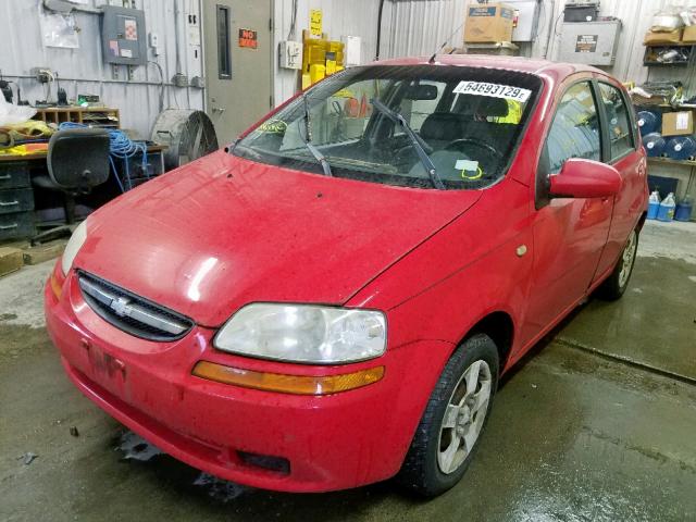 KL1TD62625B349606 - 2005 CHEVROLET AVEO BASE Қызыл фото 2