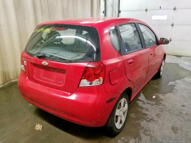 KL1TD62625B349606 - 2005 CHEVROLET AVEO BASE Қызыл фото 4