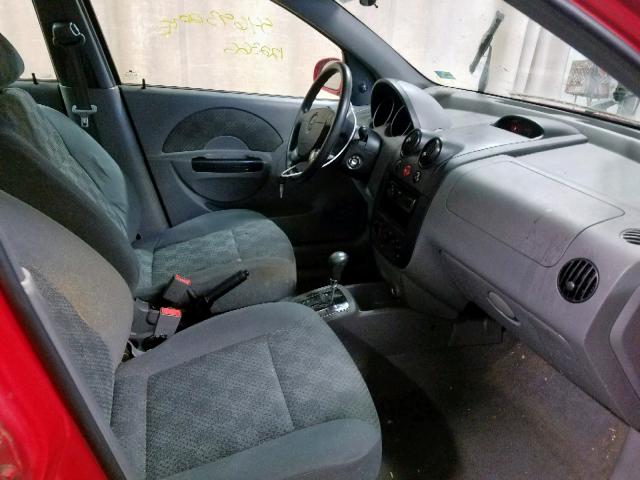 KL1TD62625B349606 - 2005 CHEVROLET AVEO BASE Қызыл фото 5