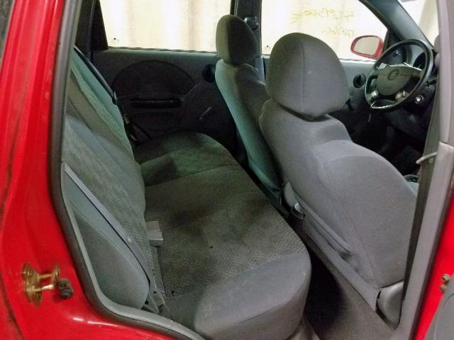 KL1TD62625B349606 - 2005 CHEVROLET AVEO BASE Қызыл фото 6
