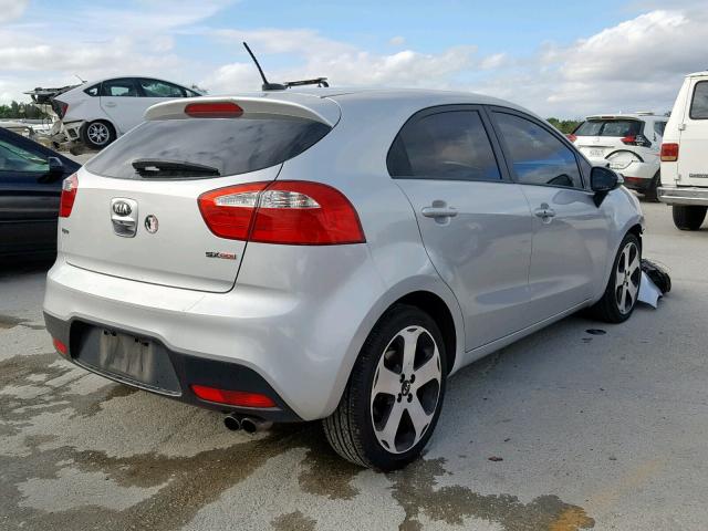 KNADN5A32D6245245 - 2013 KIA RIO EX SILVER photo 4