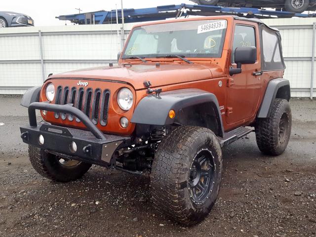 1C4AJWAG0EL206697 - 2014 JEEP WRANGLER S ORANGE photo 2