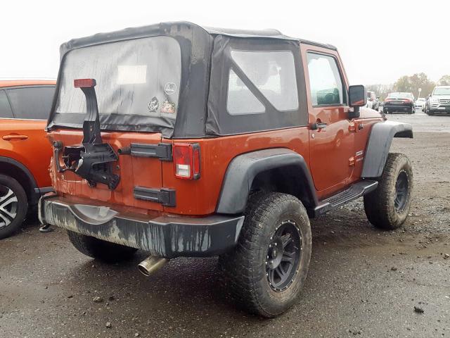 1C4AJWAG0EL206697 - 2014 JEEP WRANGLER S ORANGE photo 4