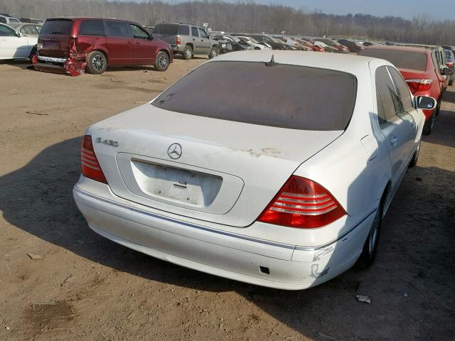 WDBNG70J84A422907 - 2004 MERCEDES-BENZ S 430 WHITE photo 4