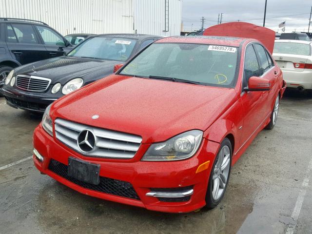 WDDGF4HB6CA609057 - 2012 MERCEDES-BENZ C 250 RED photo 2