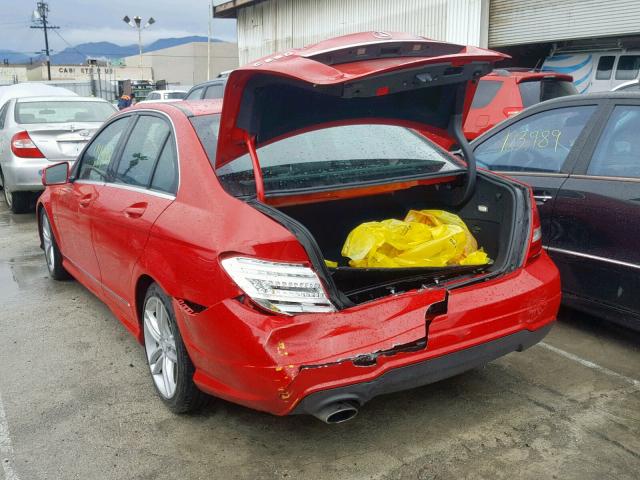 WDDGF4HB6CA609057 - 2012 MERCEDES-BENZ C 250 RED photo 3