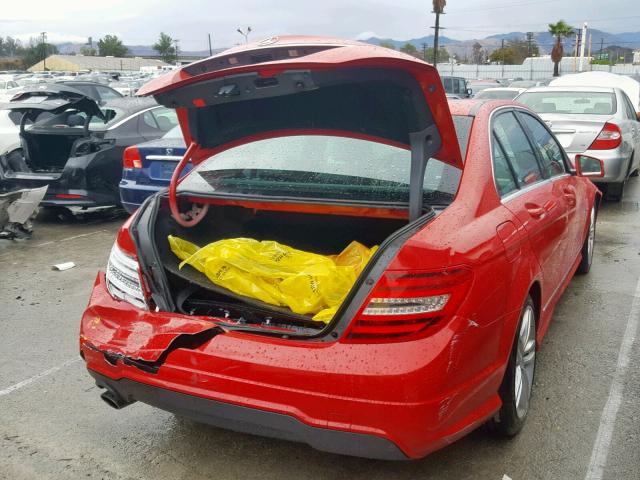 WDDGF4HB6CA609057 - 2012 MERCEDES-BENZ C 250 RED photo 4