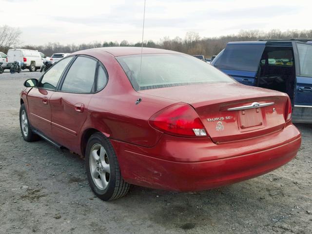 1FAFP5524YA202218 - 2000 FORD TAURUS SES RED photo 3