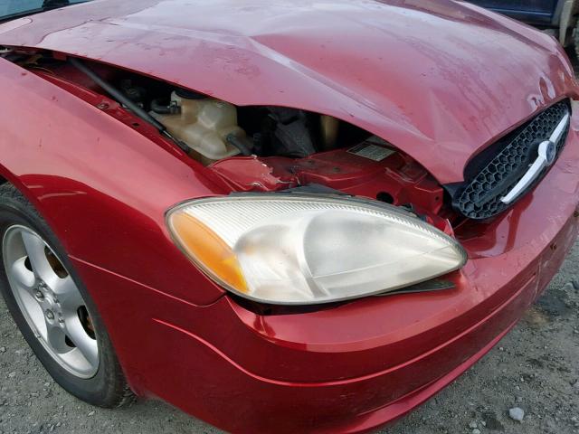 1FAFP5524YA202218 - 2000 FORD TAURUS SES RED photo 9