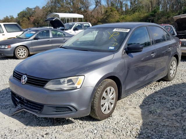 3VW2K7AJ7CM360691 - 2012 VOLKSWAGEN JETTA BASE GRAY photo 2