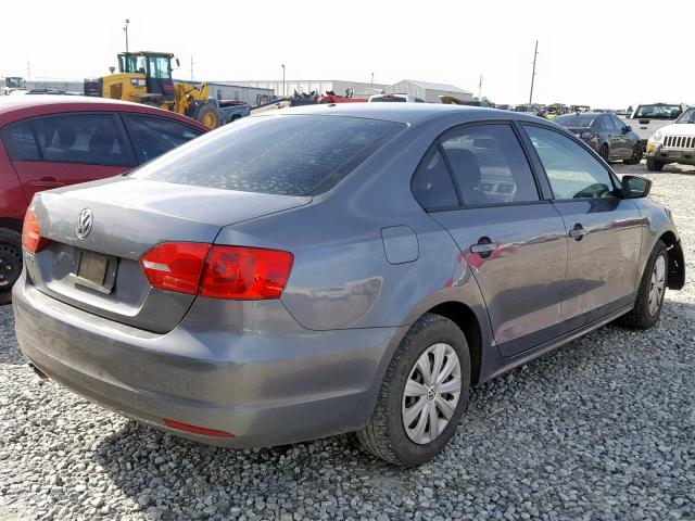 3VW2K7AJ7CM360691 - 2012 VOLKSWAGEN JETTA BASE GRAY photo 4