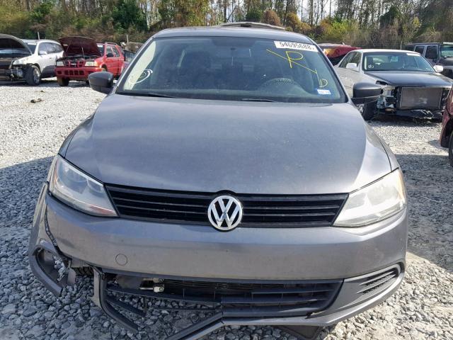 3VW2K7AJ7CM360691 - 2012 VOLKSWAGEN JETTA BASE GRAY photo 9