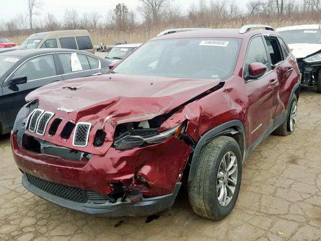 1C4PJMLB9KD198671 - 2019 JEEP CHEROKEE L RED photo 2