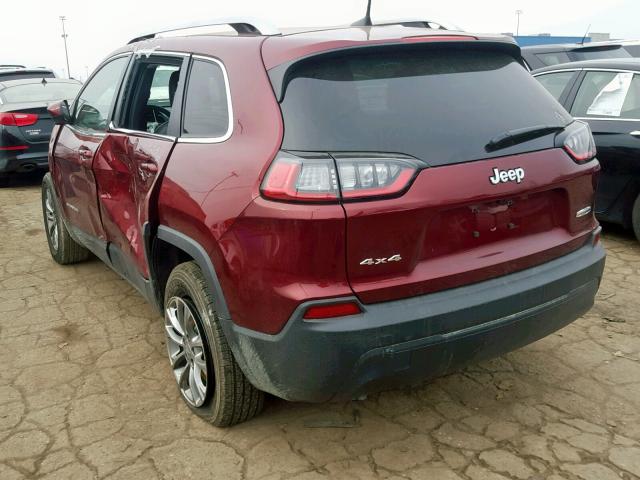 1C4PJMLB9KD198671 - 2019 JEEP CHEROKEE L RED photo 3