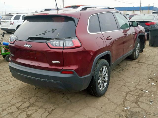 1C4PJMLB9KD198671 - 2019 JEEP CHEROKEE L RED photo 4