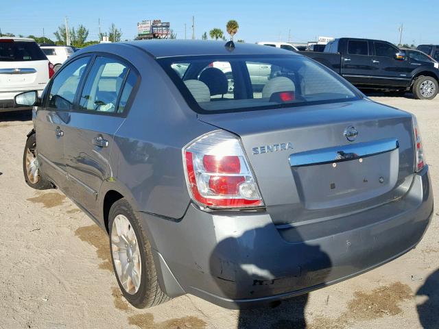 3N1AB6AP0AL655036 - 2010 NISSAN SENTRA 2.0 GRAY photo 3