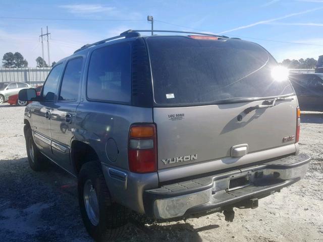 1GKEC13Z92J175782 - 2002 GMC YUKON GRAY photo 3