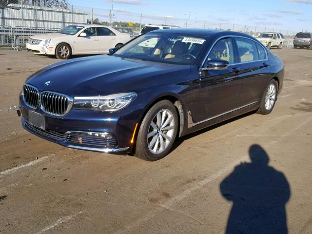 WBA7E4C5XHGU99677 - 2017 BMW 740 XI BLUE photo 2