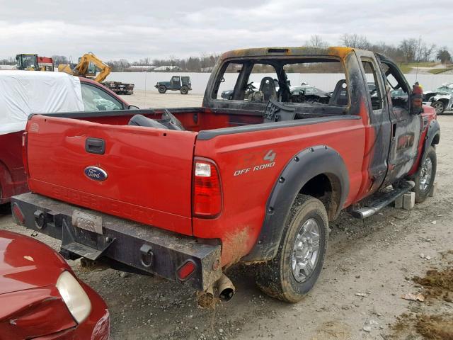 1FTSX21R78EB61280 - 2008 FORD F250 SUPER RED photo 4