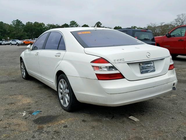 WDDNG71X77A069266 - 2007 MERCEDES-BENZ S 550 WHITE photo 3