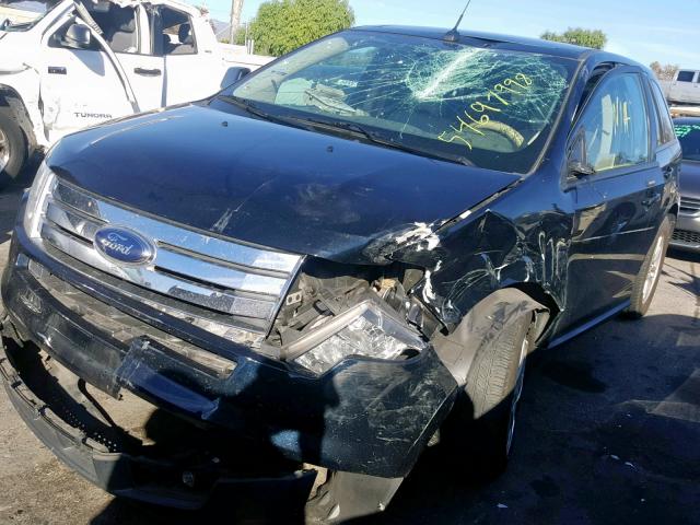 2FMDK38C89BA99427 - 2009 FORD EDGE SEL BLACK photo 2