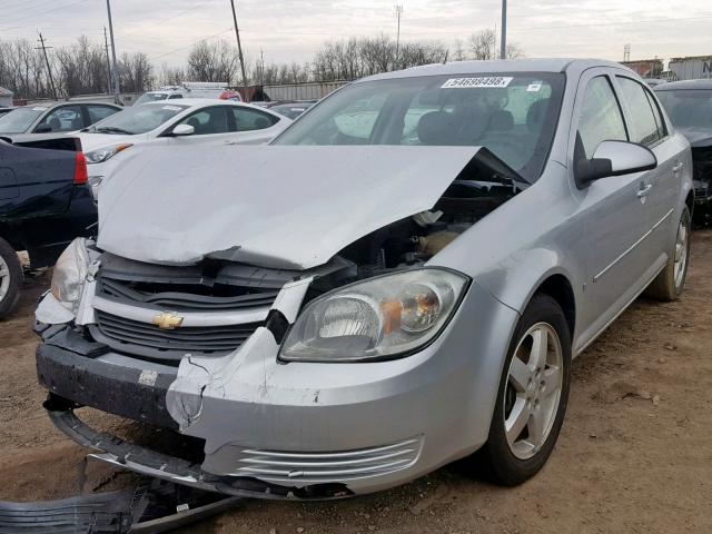 1G1AT58H997286883 - 2009 CHEVROLET COBALT LT SILVER photo 2