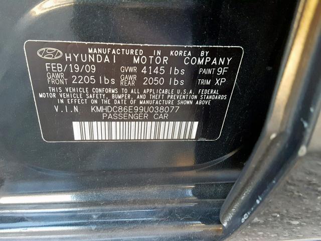 KMHDC86E99U038077 - 2009 HYUNDAI ELANTRA TO BLACK photo 10