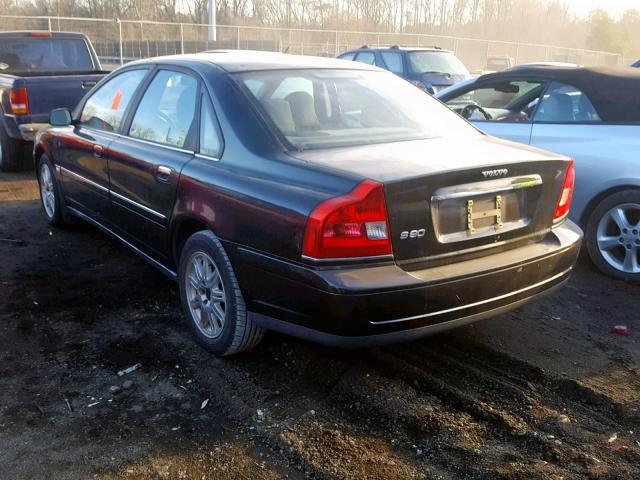 YV1TS59H641382381 - 2004 VOLVO S80 2.5T BLACK photo 3