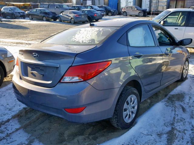 KMHCT4AE2GU000568 - 2016 HYUNDAI ACCENT SE GRAY photo 4