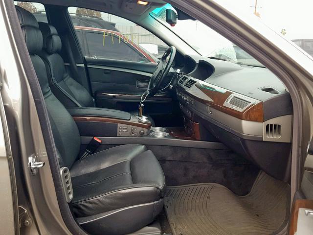 WBAGN63575DS60130 - 2005 BMW 745 LI GRAY photo 5