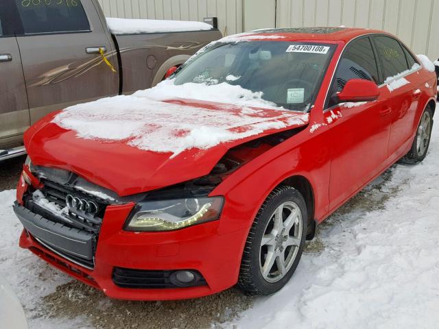 WAULF68K39N022849 - 2009 AUDI A4 2.0T QU RED photo 2