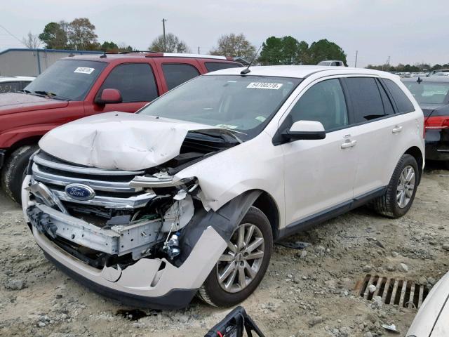 2FMDK3JC1DBA88952 - 2013 FORD EDGE SEL WHITE photo 2