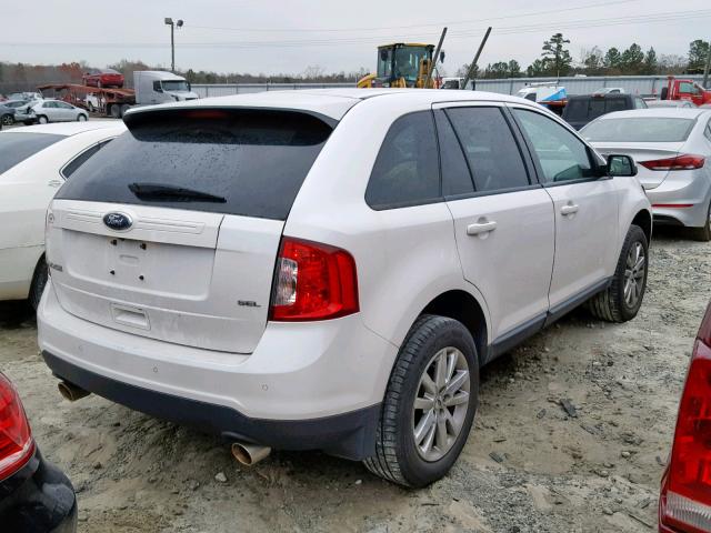 2FMDK3JC1DBA88952 - 2013 FORD EDGE SEL WHITE photo 4