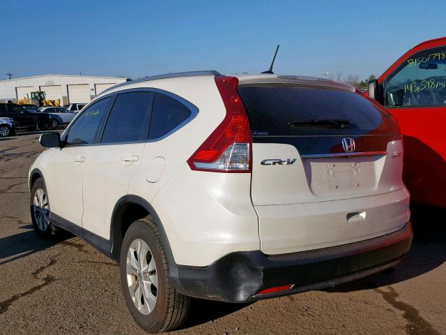 5J6RM4H76EL042385 - 2014 HONDA CR-V EXL WHITE photo 3