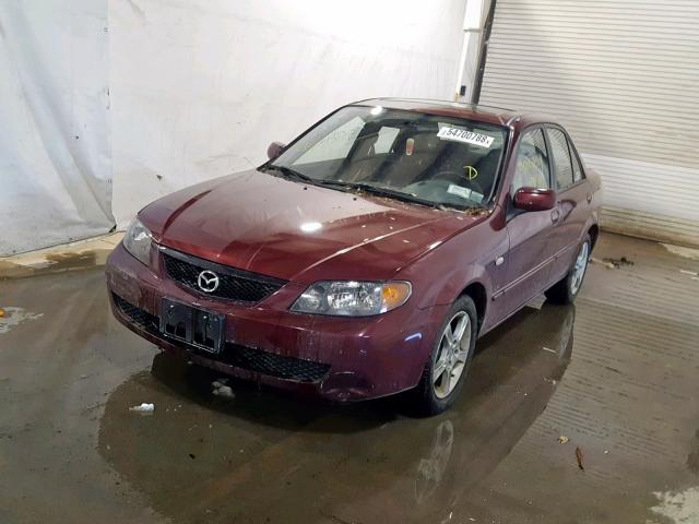 JM1BJ225X31201915 - 2003 MAZDA PROTEGE DX MAROON photo 2