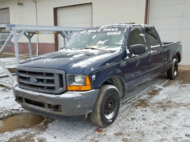 1FTSW30L91ED05701 - 2001 FORD F350 SRW S BLUE photo 2