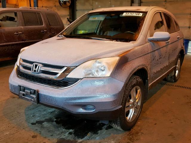 5J6RE4H72AL102007 - 2010 HONDA CR-V EXL BLUE photo 2